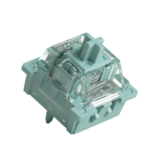 A single mechanical keyboard switch module shown on a plain white background, with no person, animal, or real environment present, so the subject type is Product/Packaging.