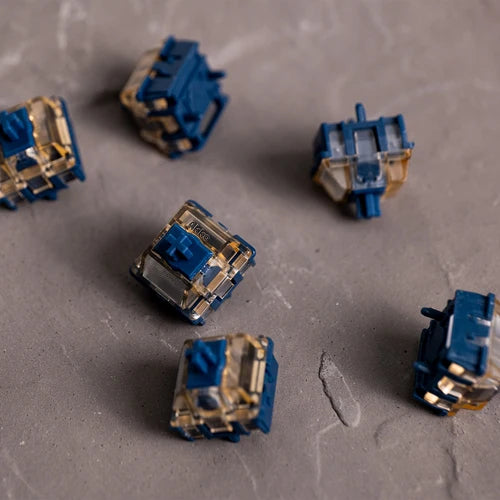 6 switches laid out on a grey floor