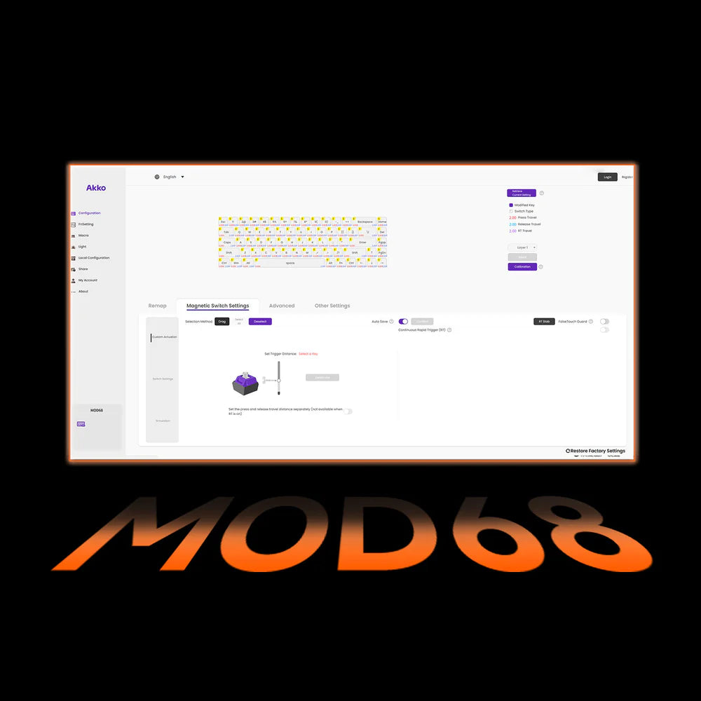 close up of web app for keyboard 