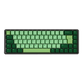 A 75% mechanical keyboard with a black frame and a gradient keycap design transitioning from dark green to light green, shown against a plain white background.